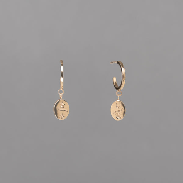 Tiny Elemental Charm Hoop Earring from the Springs Collection by Haley  Lebeuf – HALEY LEBEUF