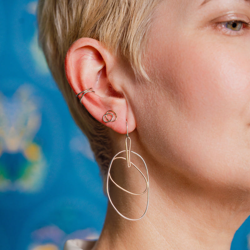 LARGE POOL TWO TONE EARRING
