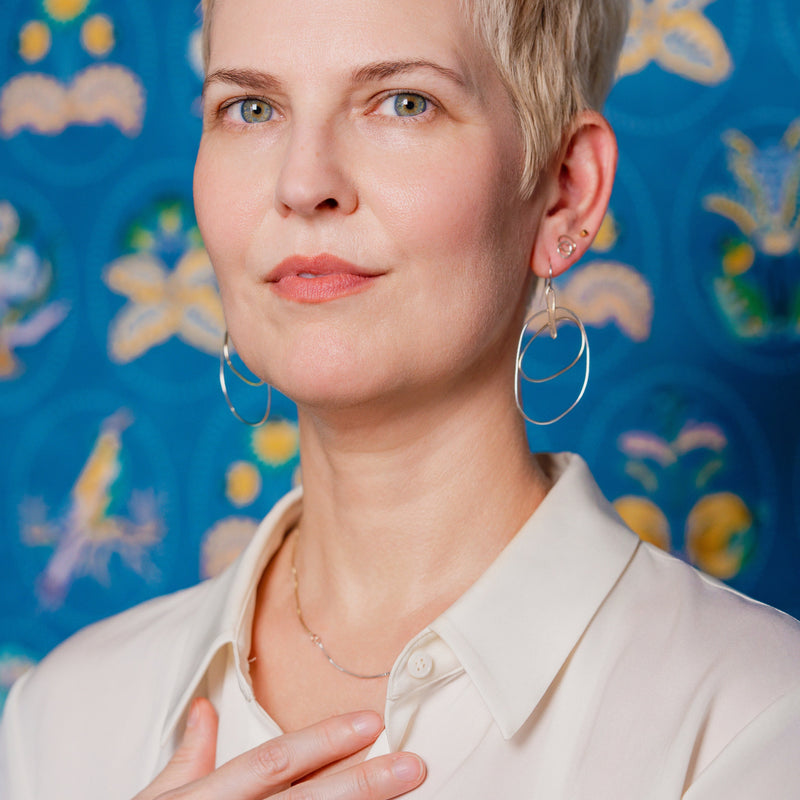 LARGE POOL TWO TONE EARRING