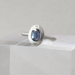 SAPPHIRE AND DIAMOND ORBIT RING