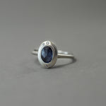 SAPPHIRE AND DIAMOND ORBIT RING