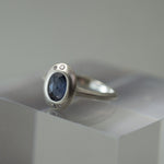 SAPPHIRE AND DIAMOND ORBIT RING