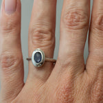 SAPPHIRE AND DIAMOND ORBIT RING