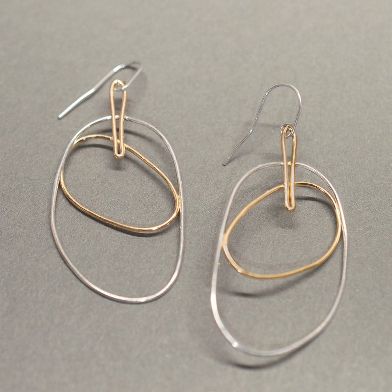 LARGE POOL TWO TONE EARRING