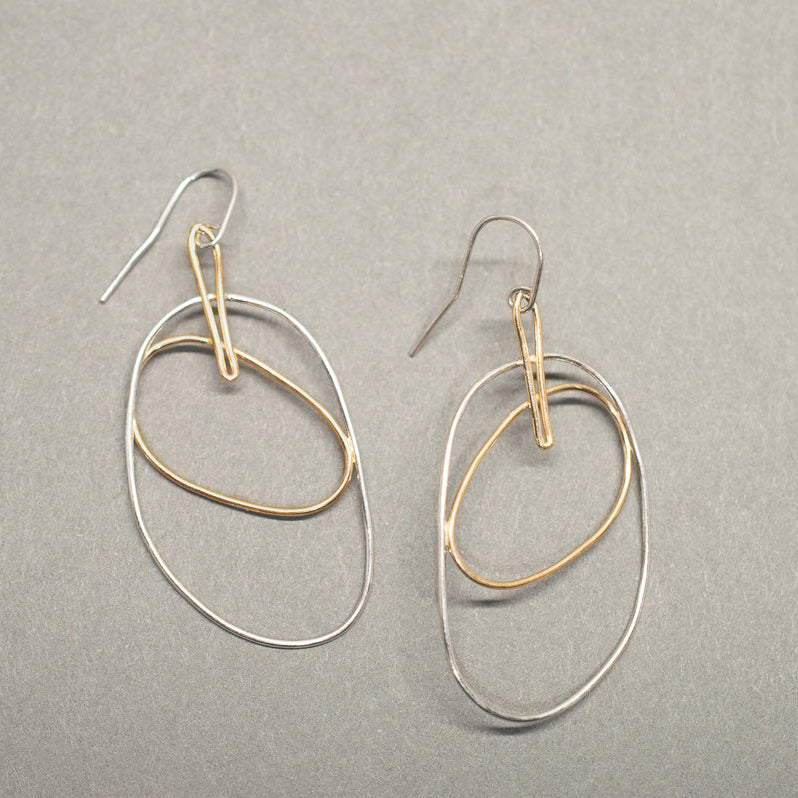 LARGE POOL TWO TONE EARRING