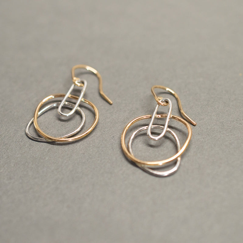 small two tone pool earring