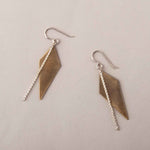 GOLD-FILL SPIKE EARRINGS WITH SILVER CHAIN