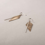 GOLD-FILL SPIKE EARRINGS WITH SILVER CHAIN