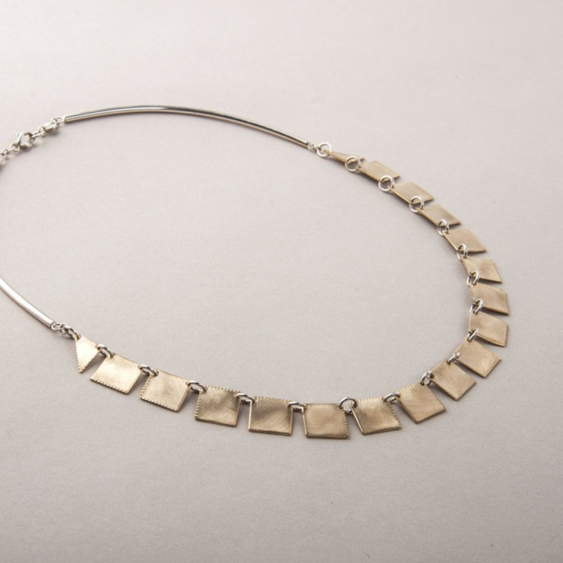 GOLD SQUARE COLLAR NECKLACE