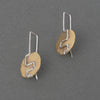 TWO STEP BRASS AND SILVER DISC EARRING
