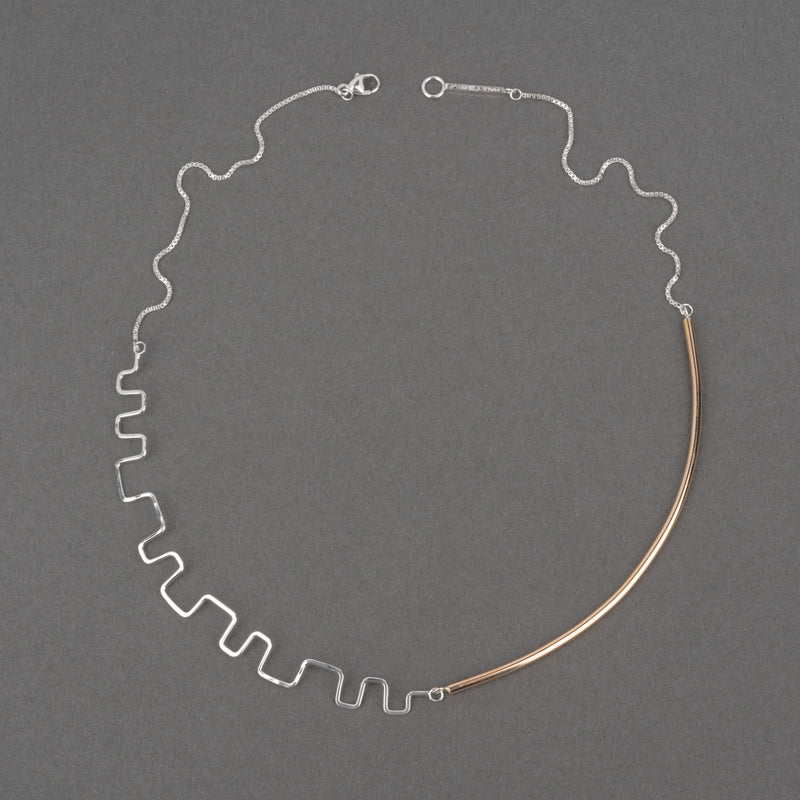 TWO STEP ASYMMETRICAL NECKLACE