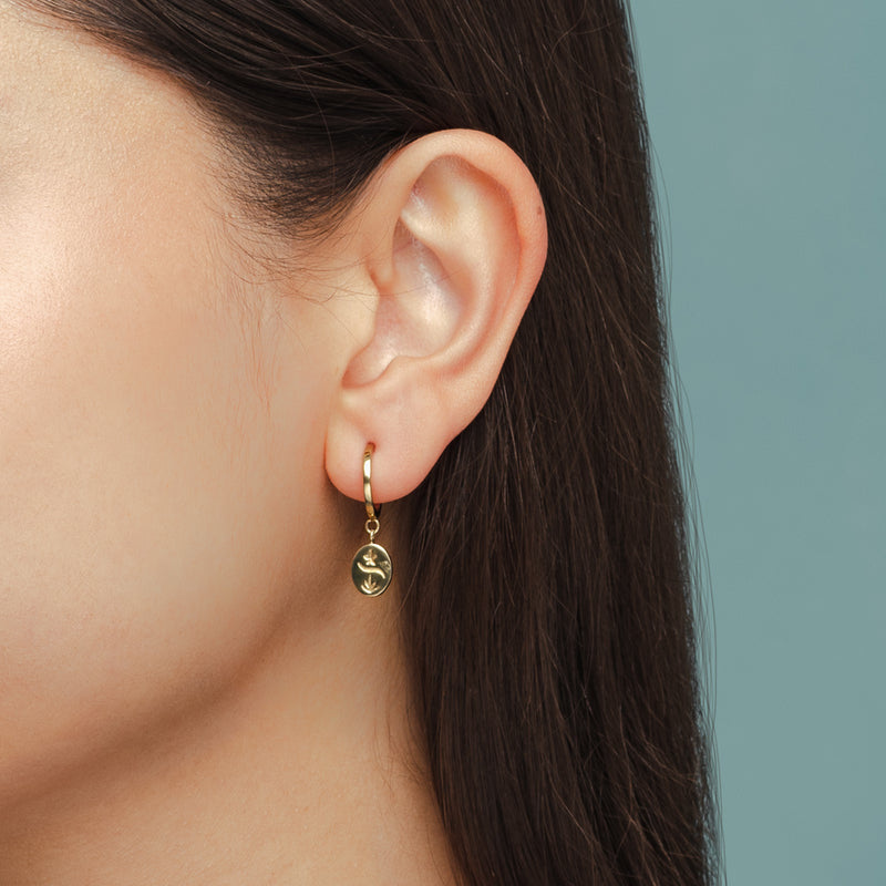 Tiny Elemental Charm Hoop Earring from the Springs Collection by