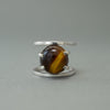 ROUND TIGER'S EYE AND SILVER RING