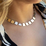 GOLD SQUARE COLLAR NECKLACE